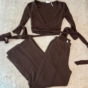 Urban Outfitters Brown 2 piece Wrap Set